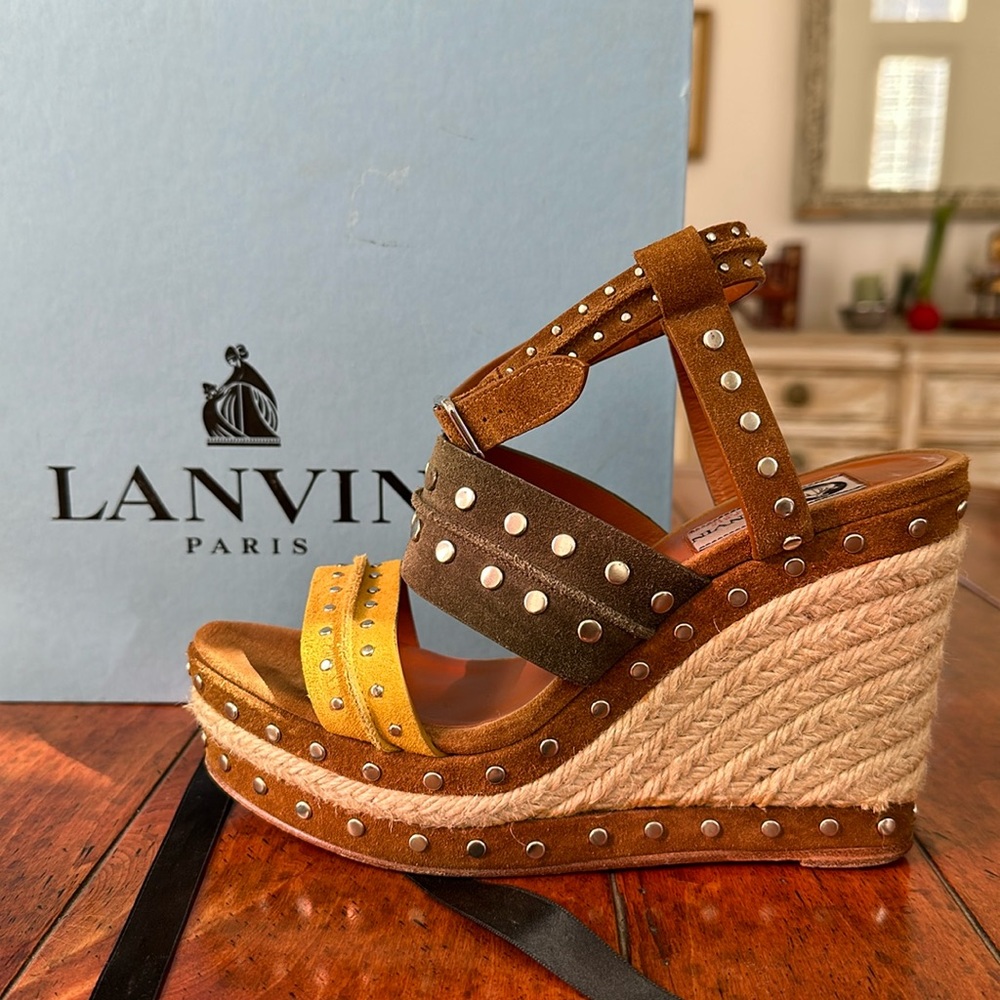 Lanvin Suede Platform Wedges